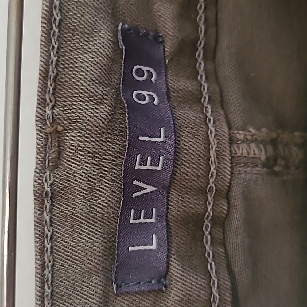 Level 99 Olive Distressed Jean Shorts - Picture 3 of 5